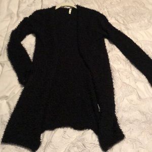 Black fuzzy cardigan